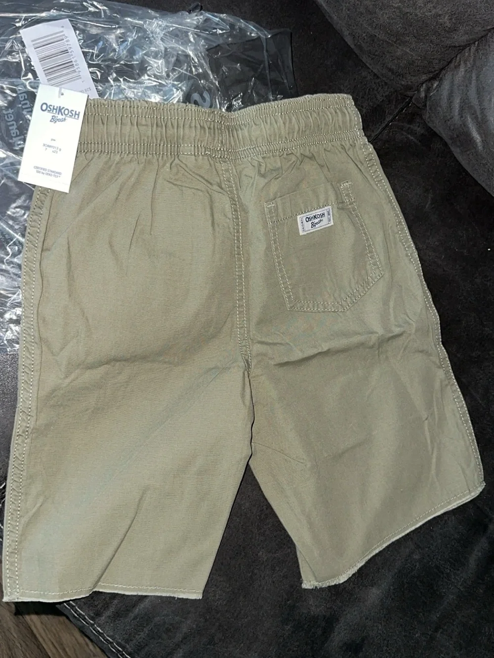 Elastic-Waist Flat Front Khaki Shorts for kids